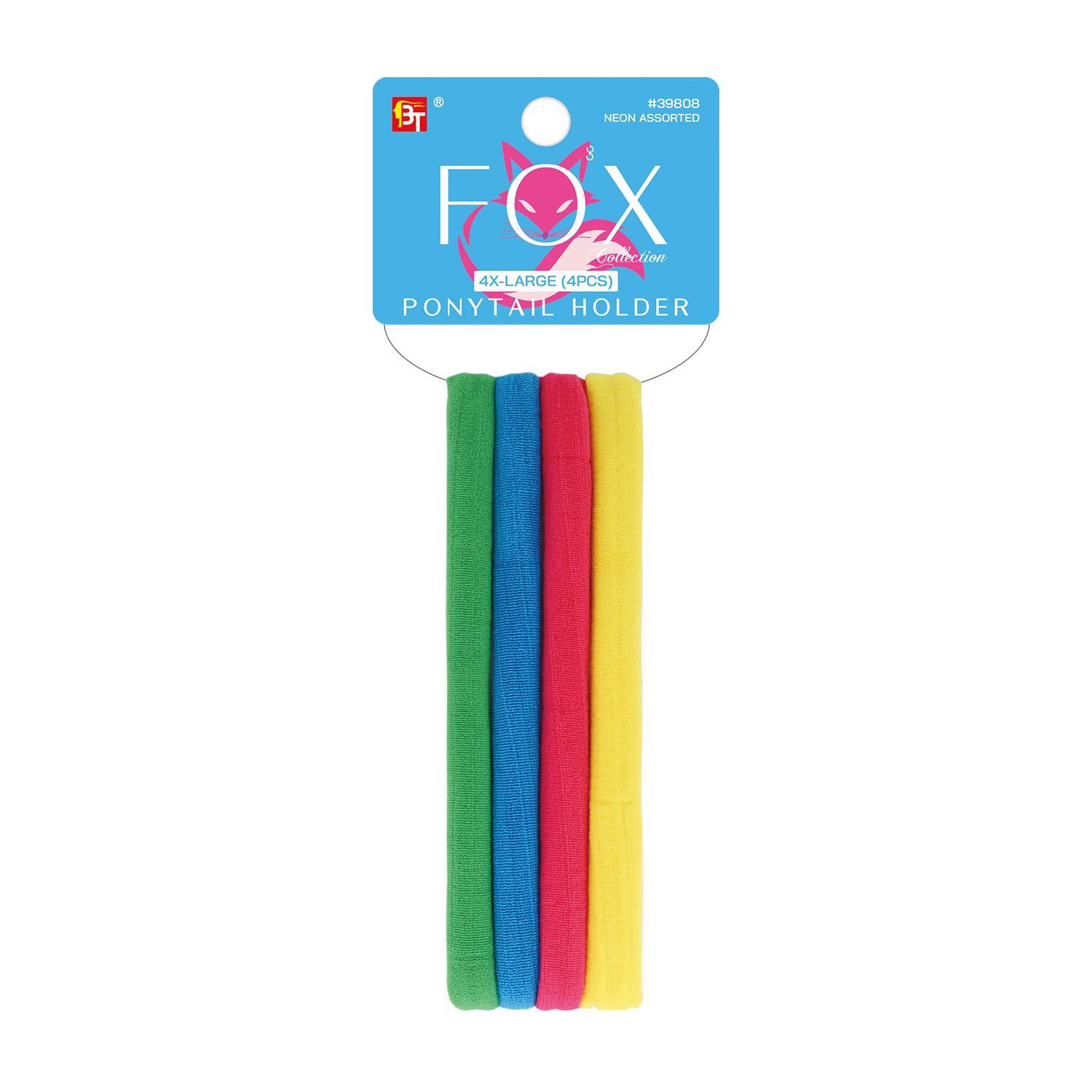 Fox Collection-Ponytail Holder 4X-Large Neon Assorted