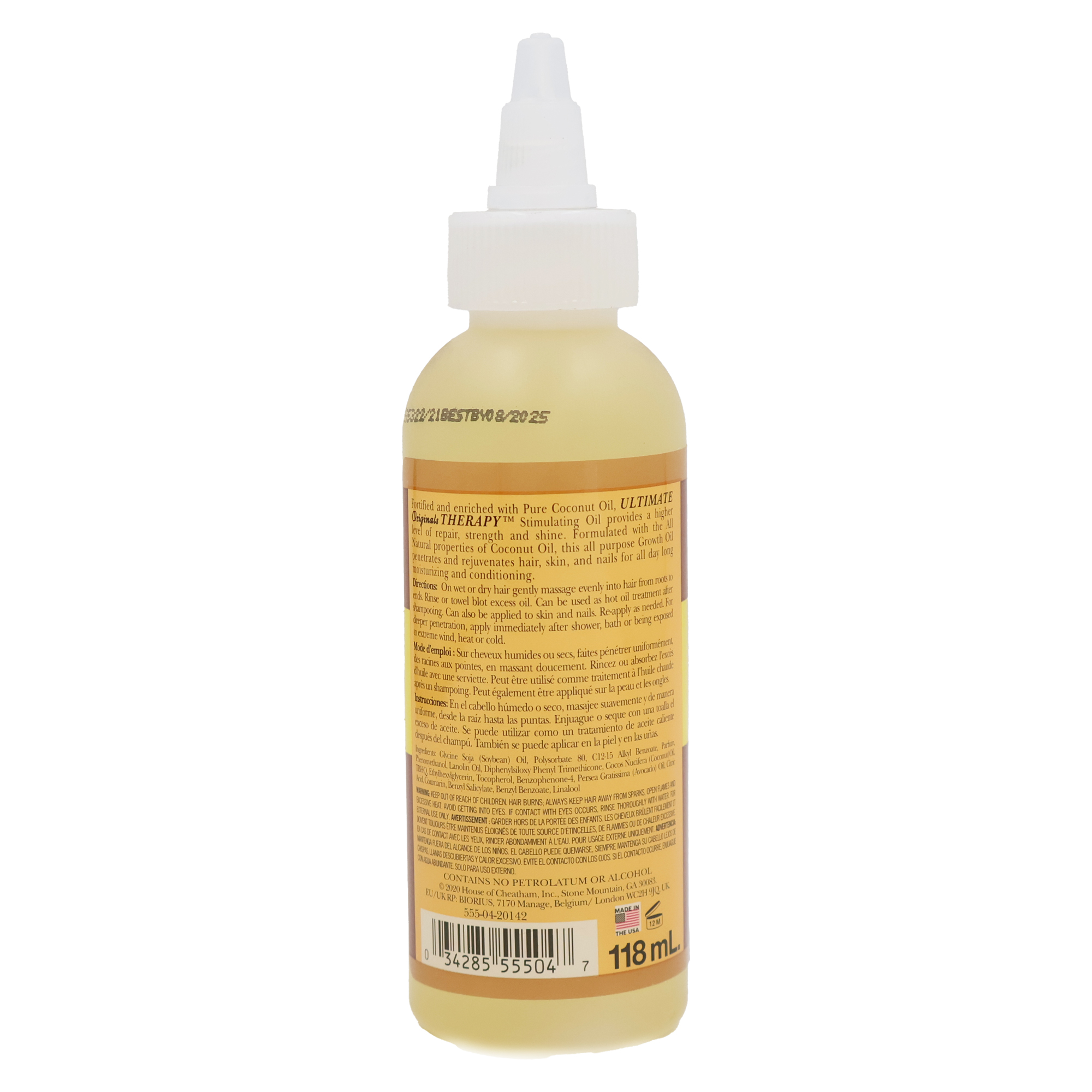 Africa's Best Ultimate Originals Therapy Growth Oil Coconut Oil 4 Oz.