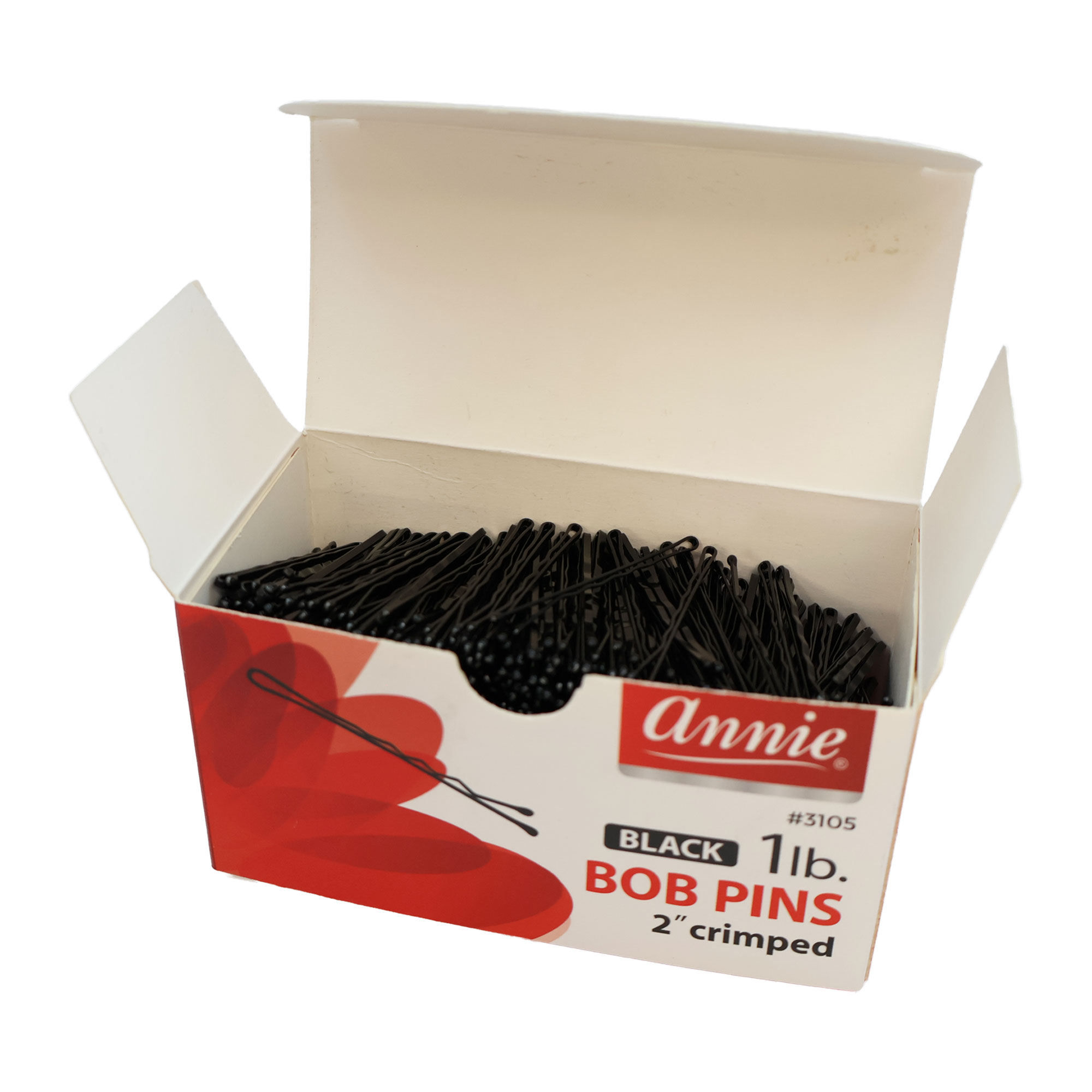 Annie Bob Pins Black 1Lbs Box Ball Pointed 2