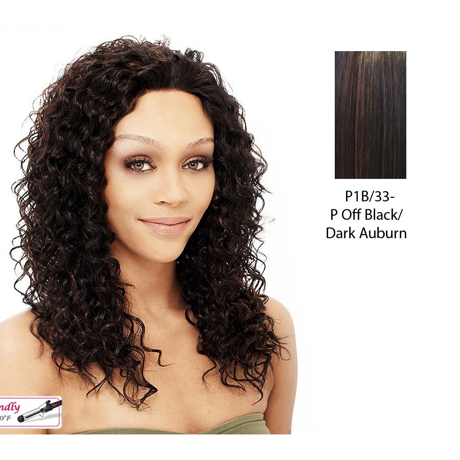 Lisa Lace Front Wig,Off Black Base With Dark Auburn Highlights