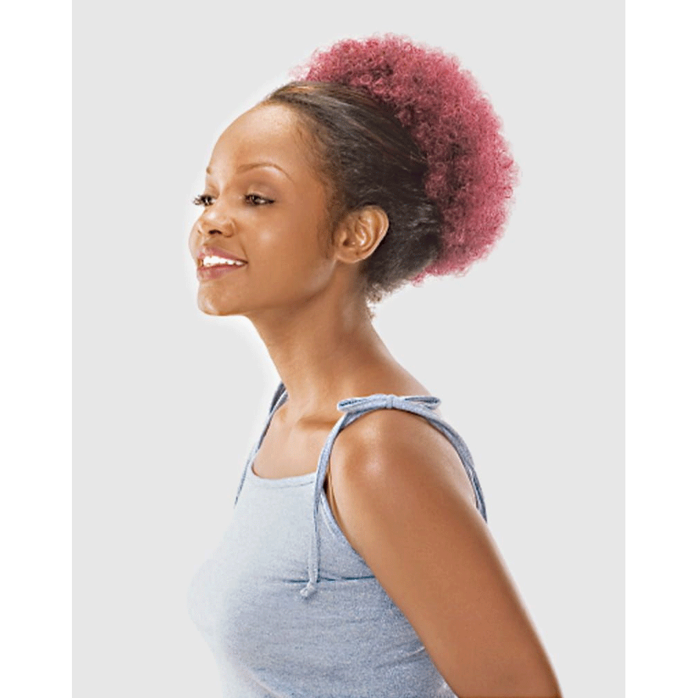 Drawstring Ponytail Hair Extension ST AFRO T350B Copper Tips Very Short