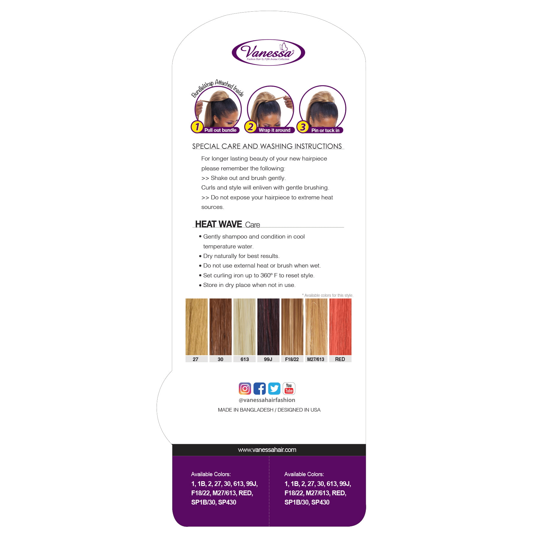 Drawstring Ponytail Hair Extension STB COGIC 40 SP1B/30 Natural Black Auburn Very Long