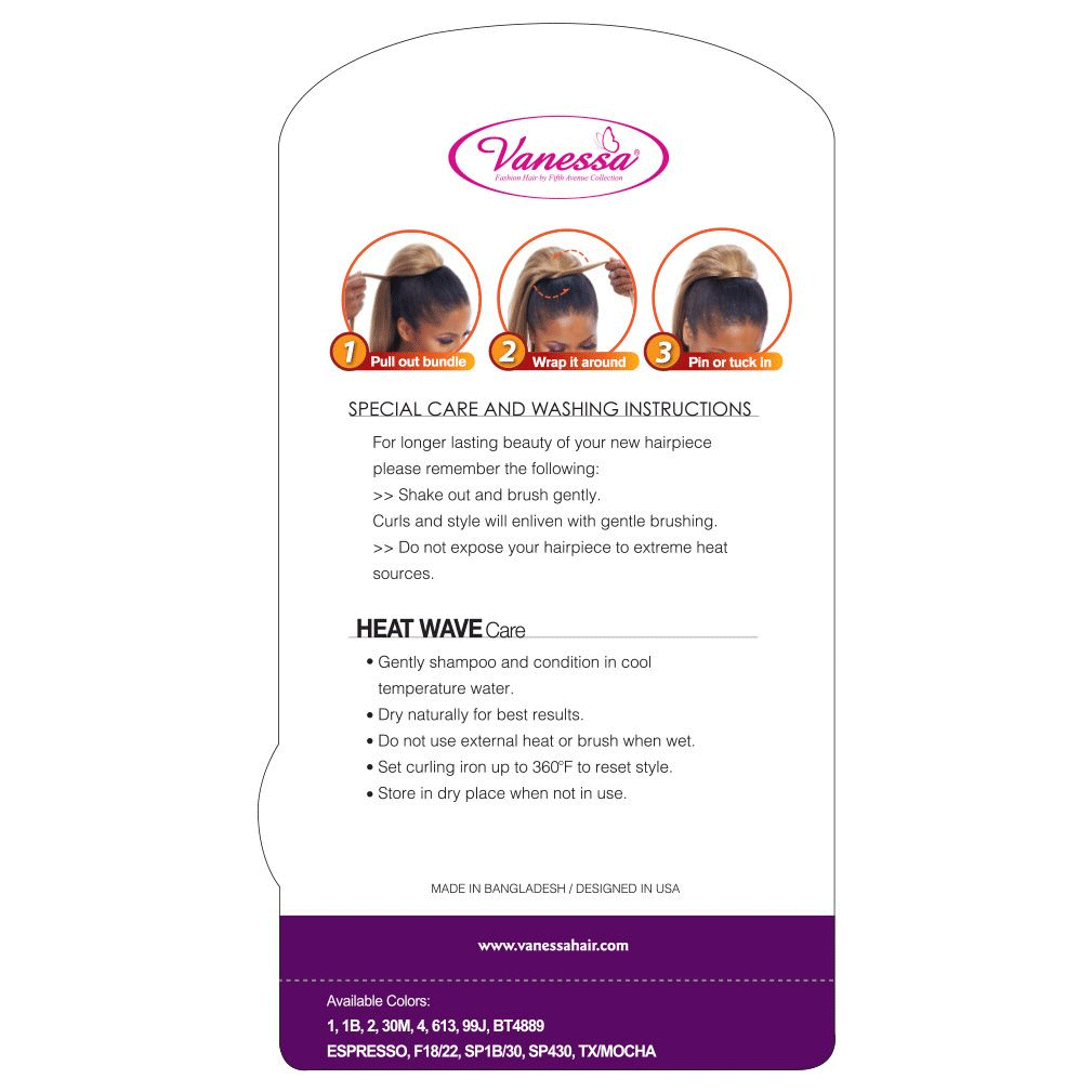 Drawstring Ponytail Hair Extension STB JALOW 1B Off Black