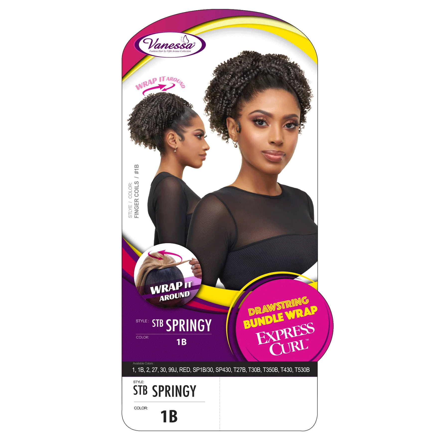 Drawstring Ponytail Hair Extension STB SPRINGY T30B Auburn Tips Very Short