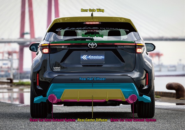 ヤリスクロス「KRUISE by KUHLRACING」エアロパーツ装着パールホワイト