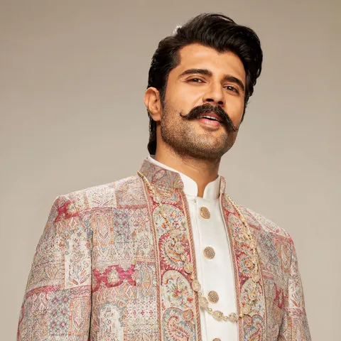 Royal Red Brocade Indo Western