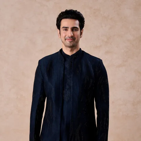 Dark Blue Designer Indo Western
