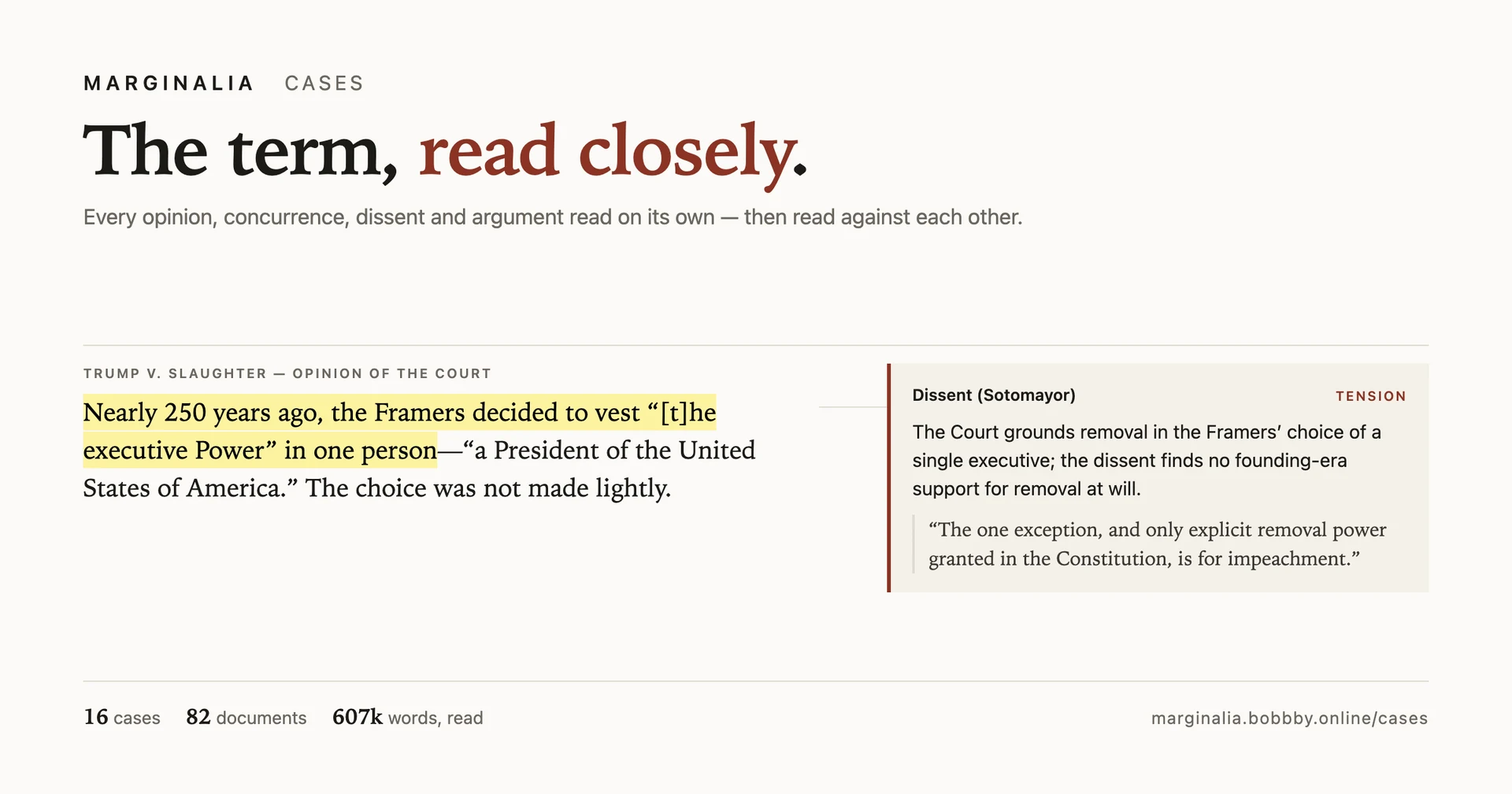 The term, read closely preview