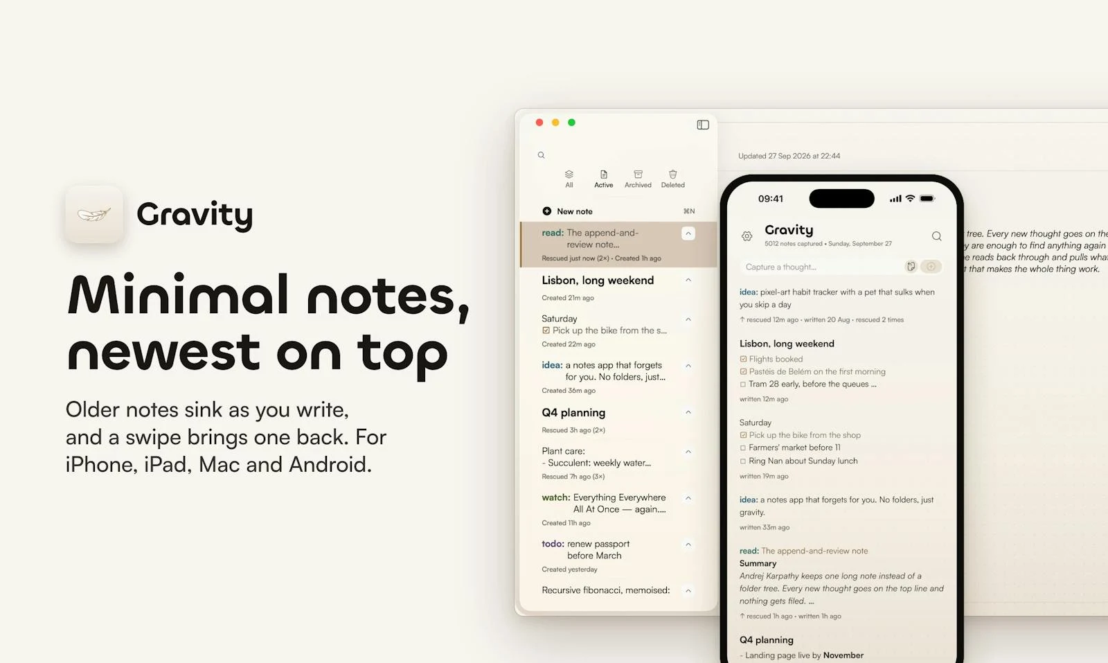 Gravity Notes screenshot 1