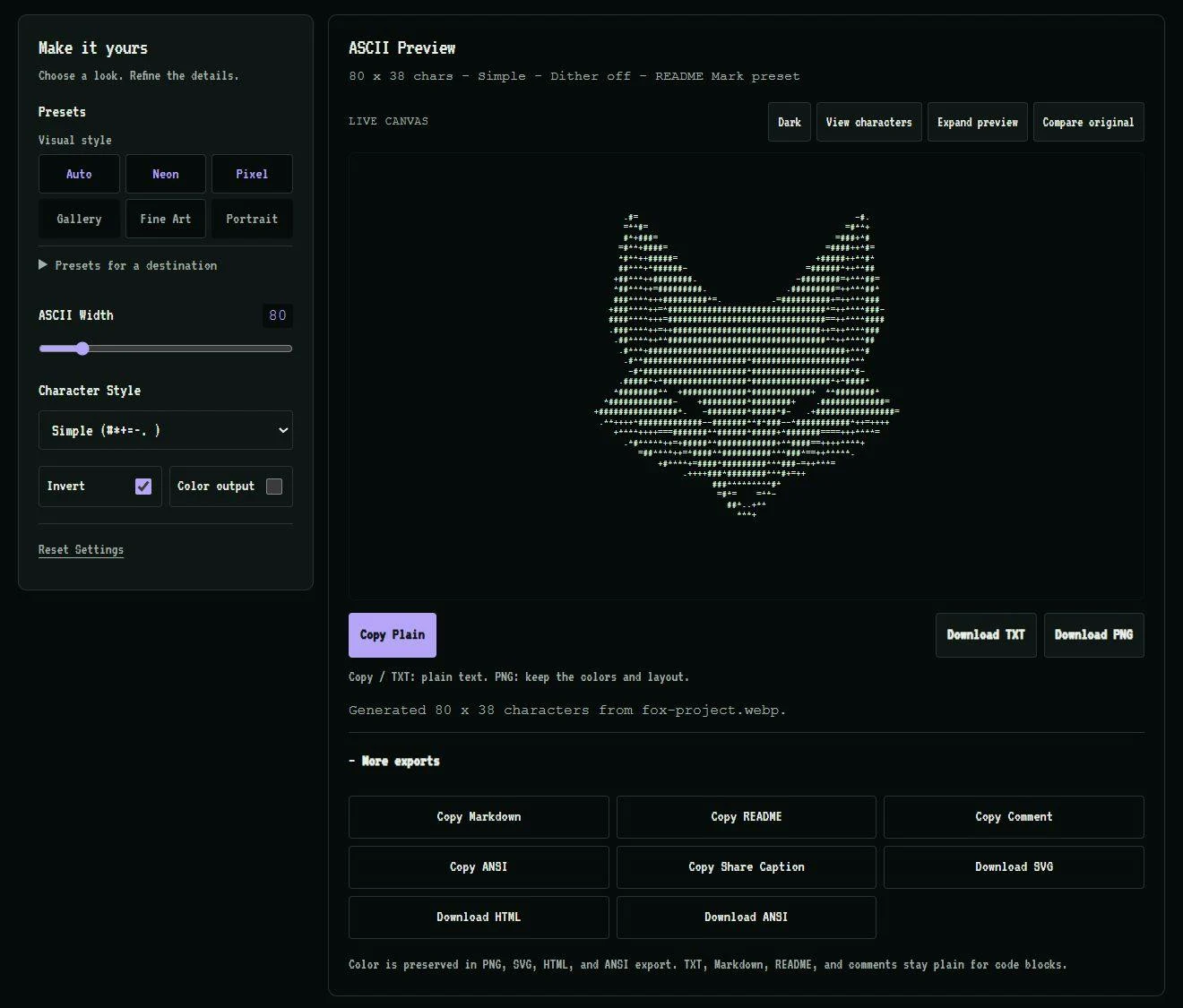 Image to ASCII screenshot 3