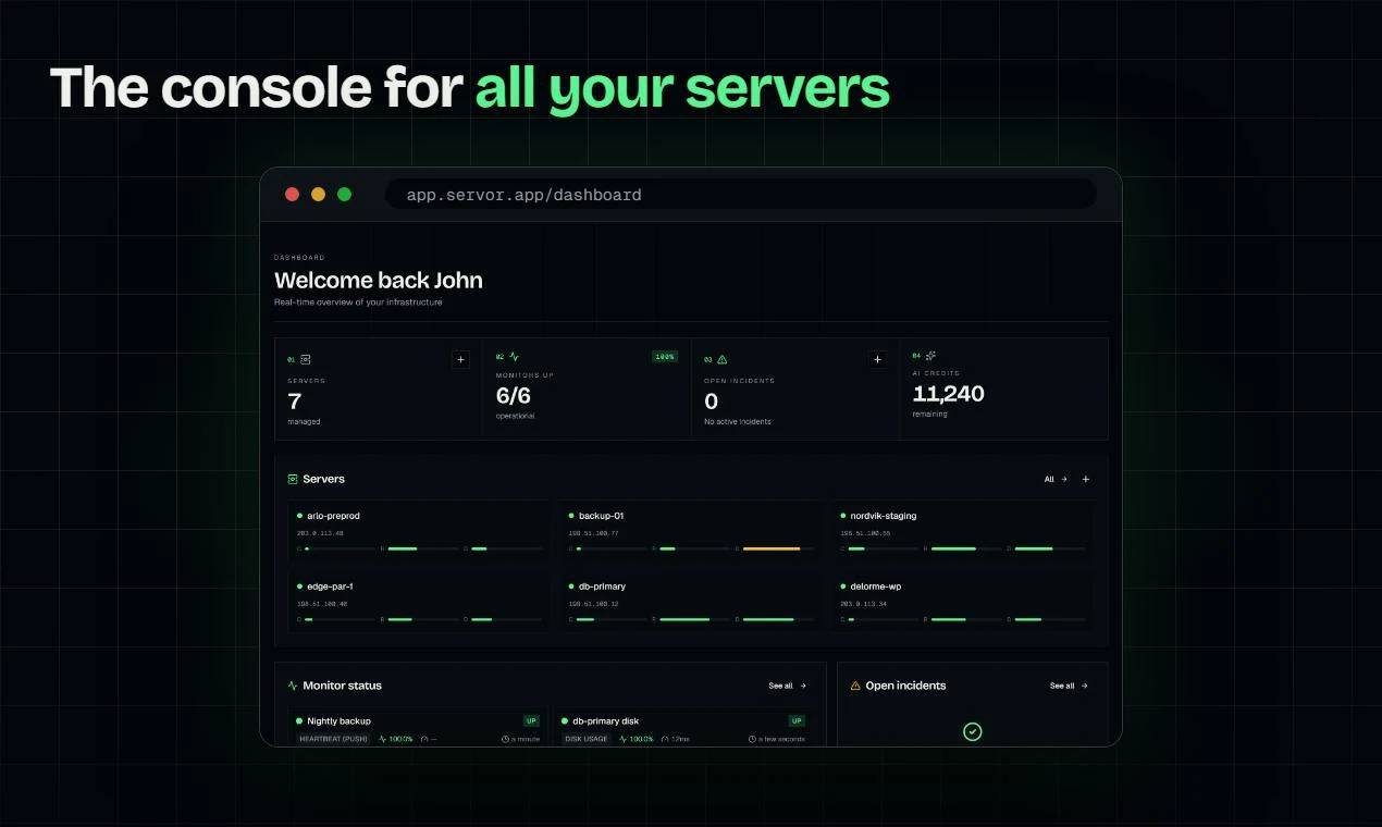 Servor screenshot 1