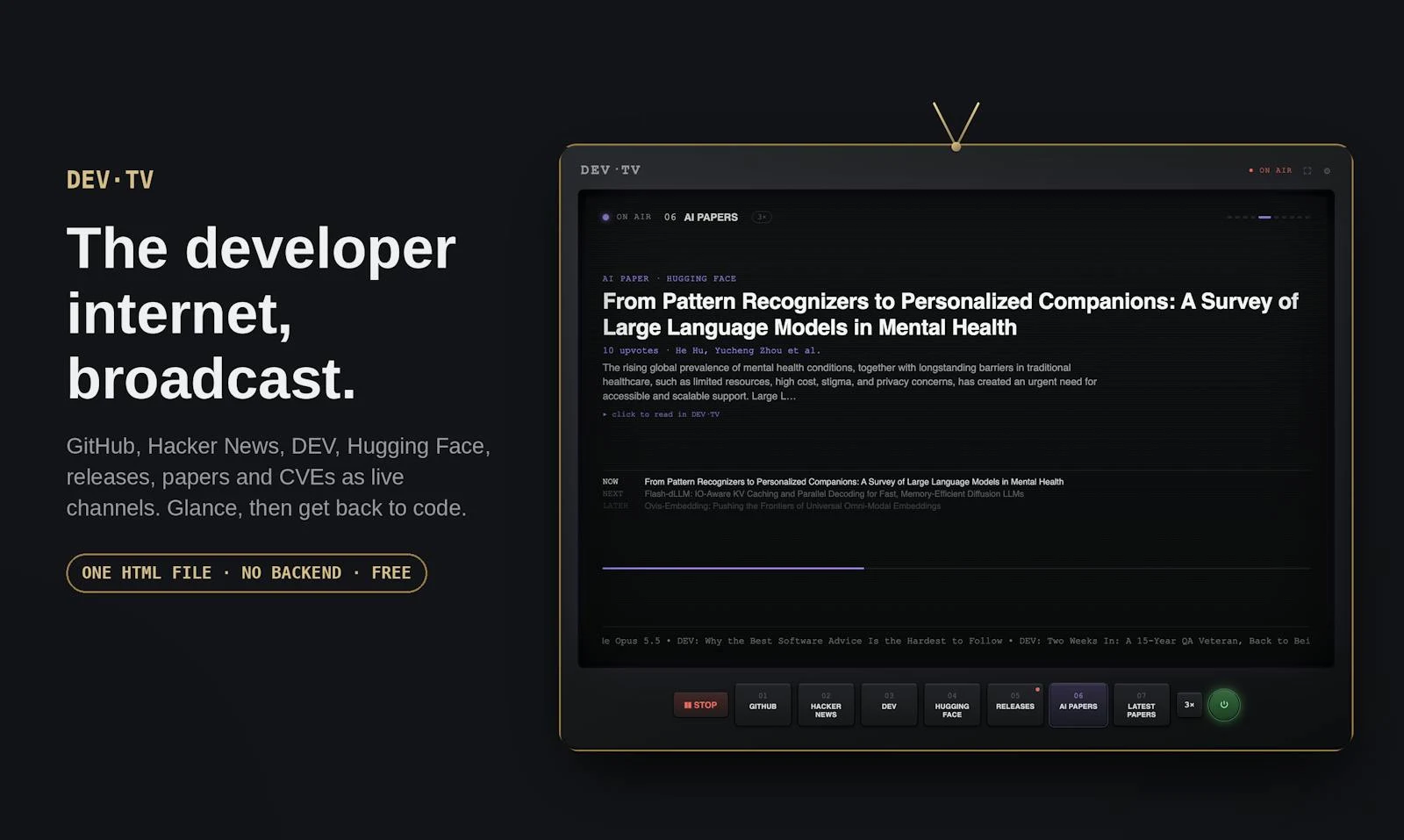 DEV·TV screenshot 1