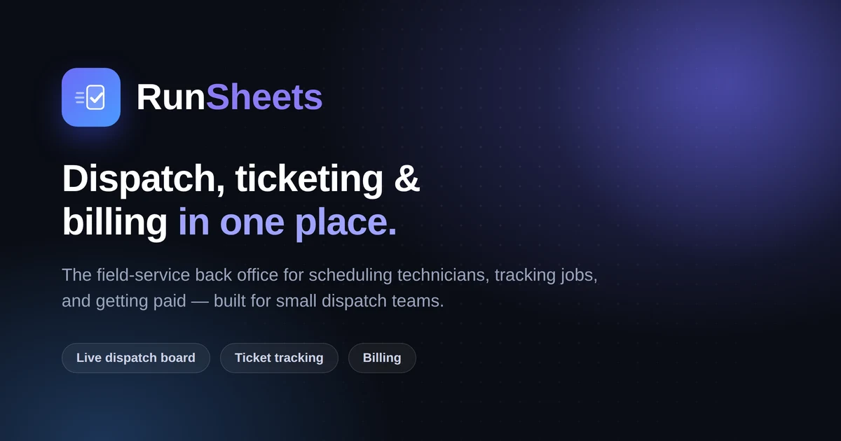 RunSheets preview