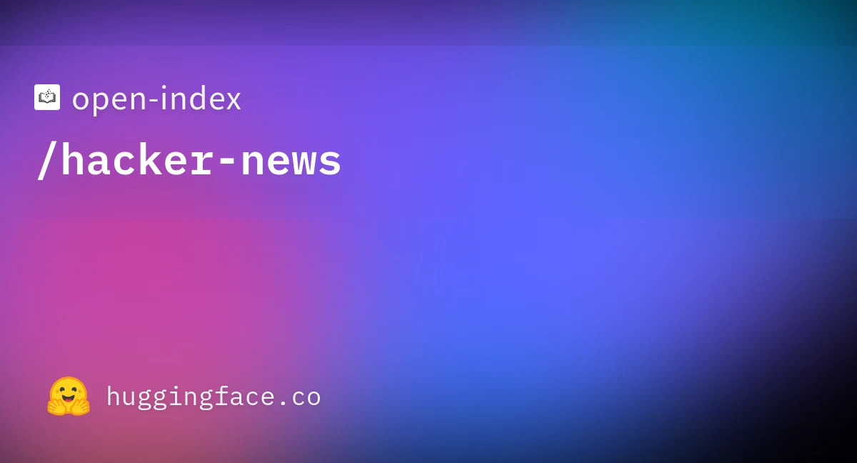 open-index Hacker News Dataset preview