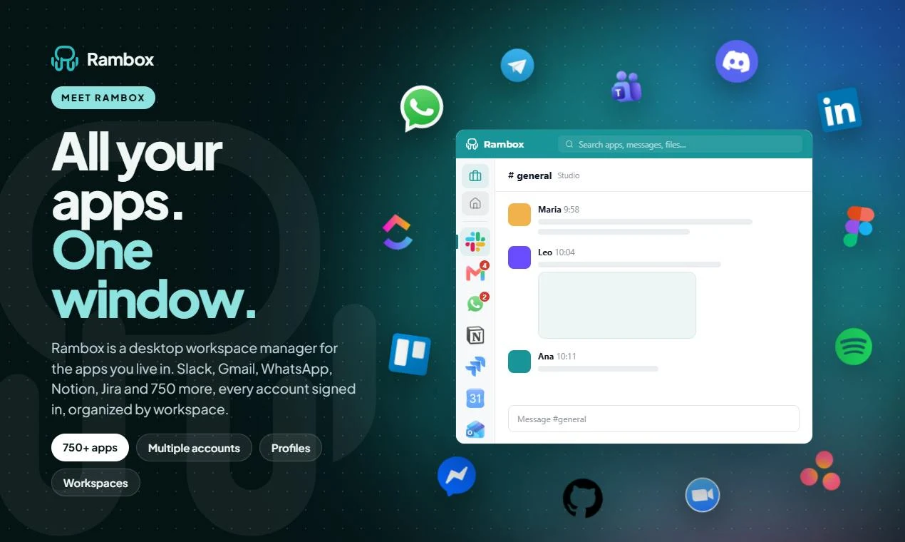 Rambox screenshot 2