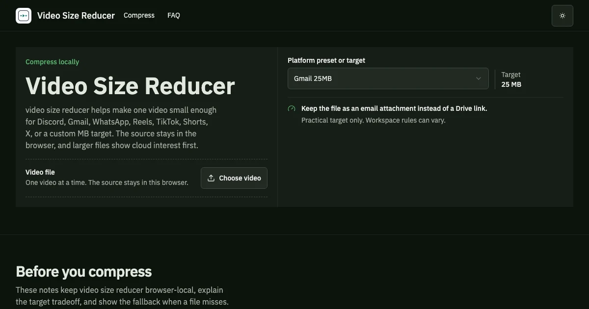 Video Size Reducer preview
