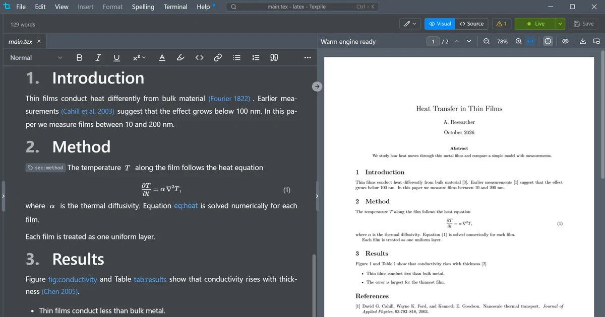 Texpile preview