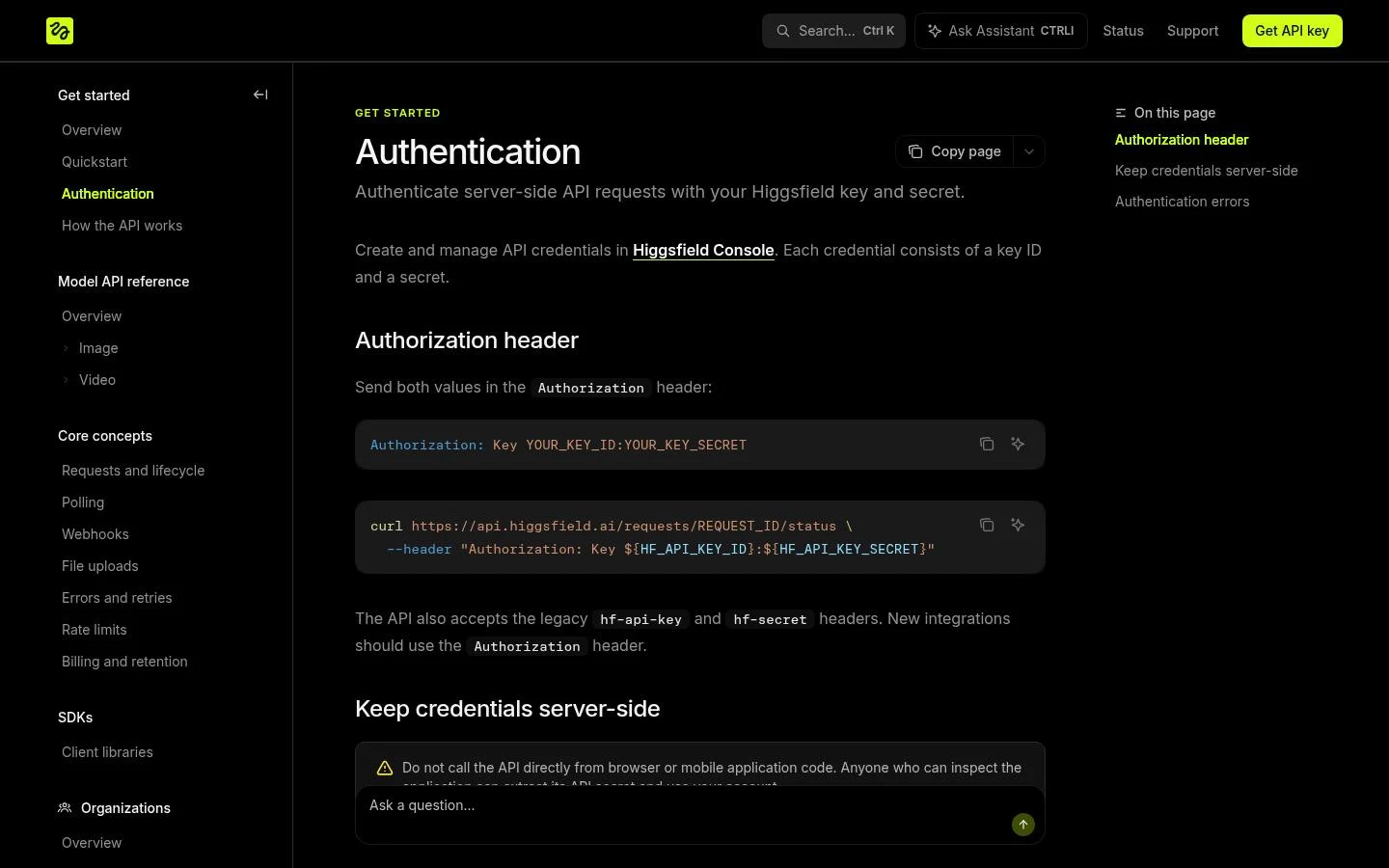 Higgsfield API screenshot 6