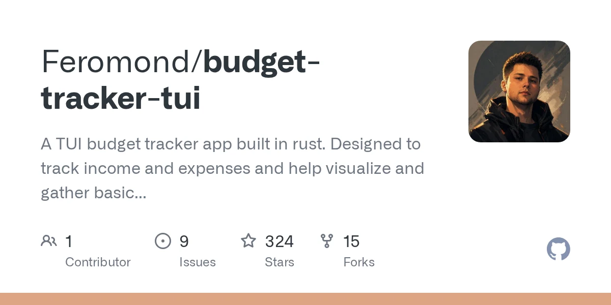 Budget Tracker TUI preview