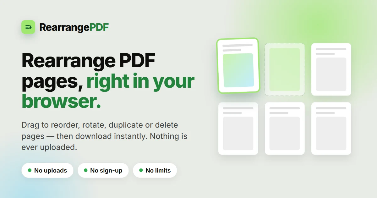 Rearrange PDF preview