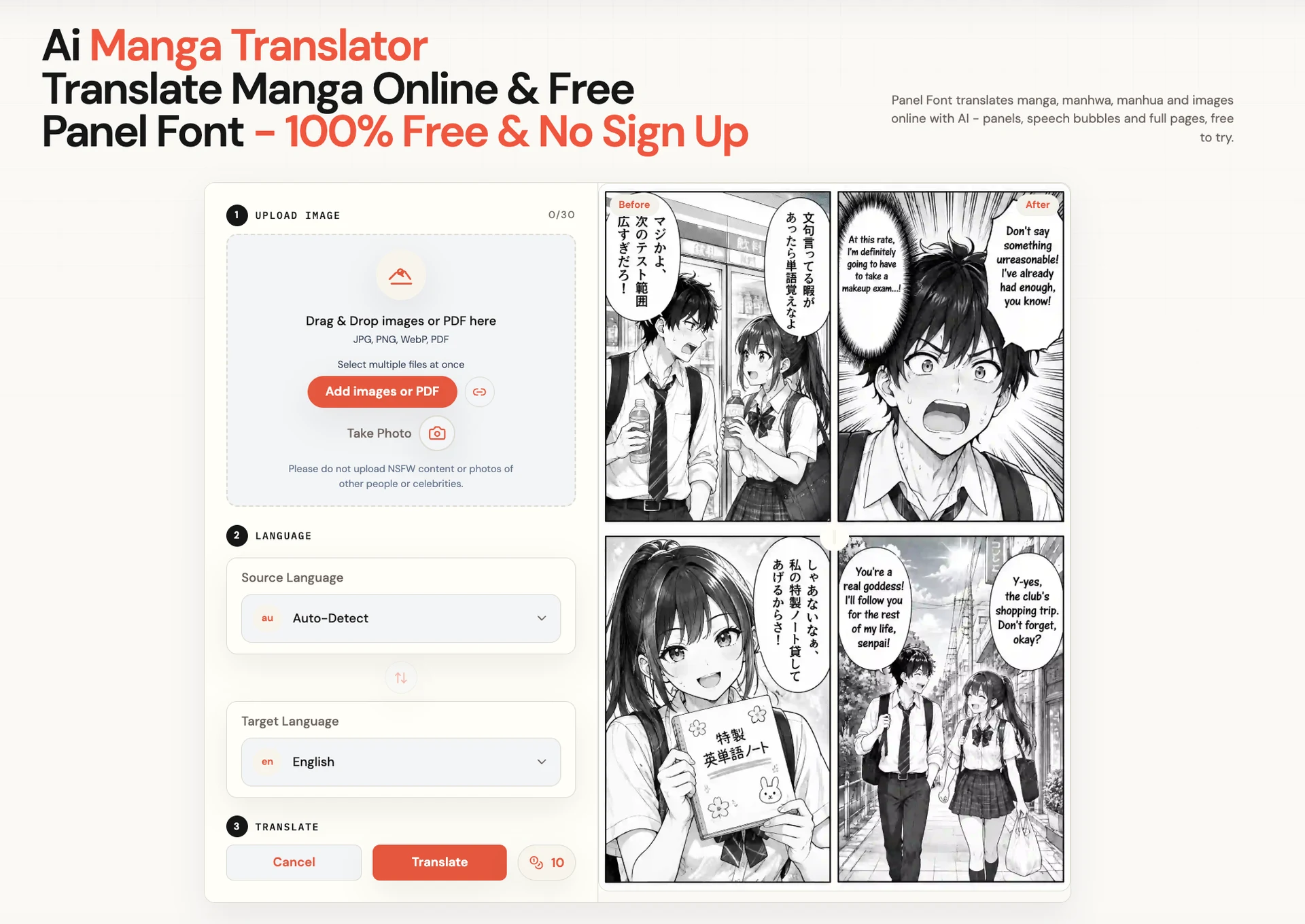 Panel Font - AI Manga Translator preview