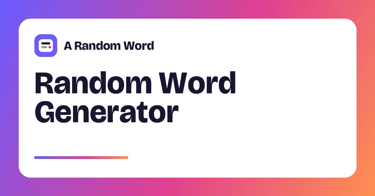 Random Word Generator preview