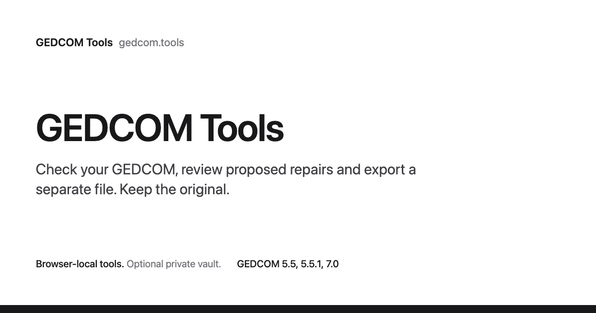 GEDCOM Tools preview