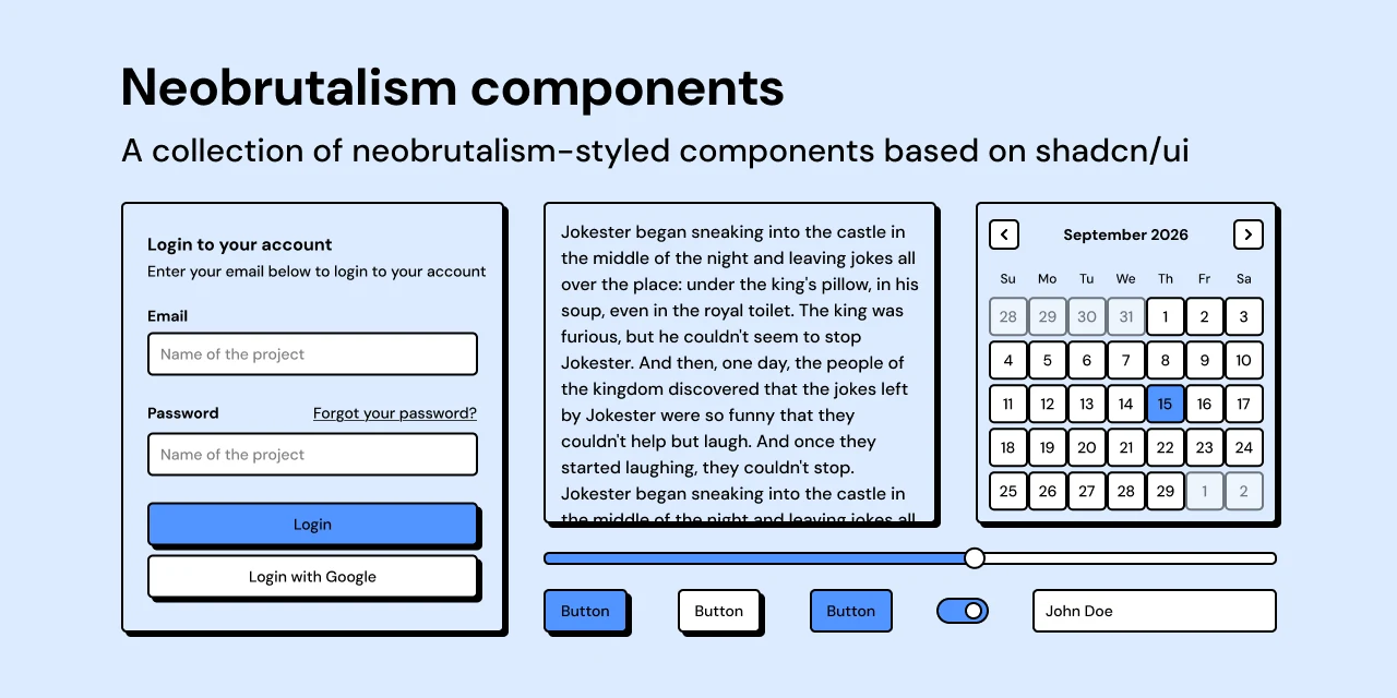 Neobrutalism components preview