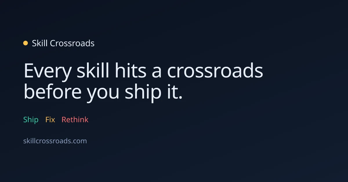 Skill Crossroads preview
