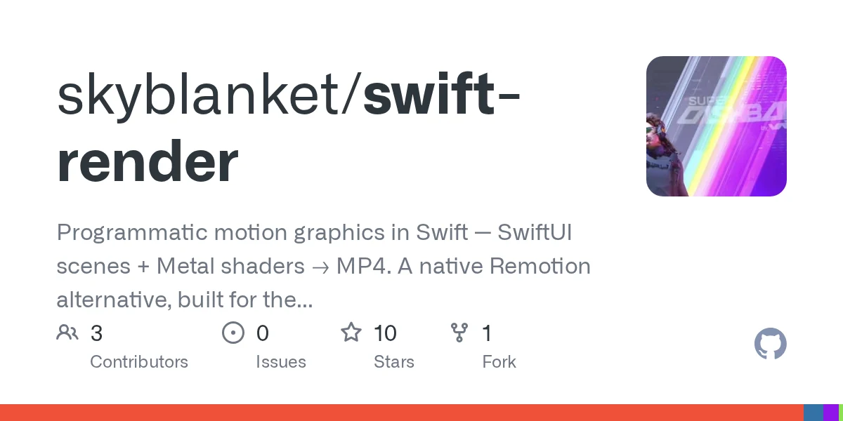 Swift Render preview