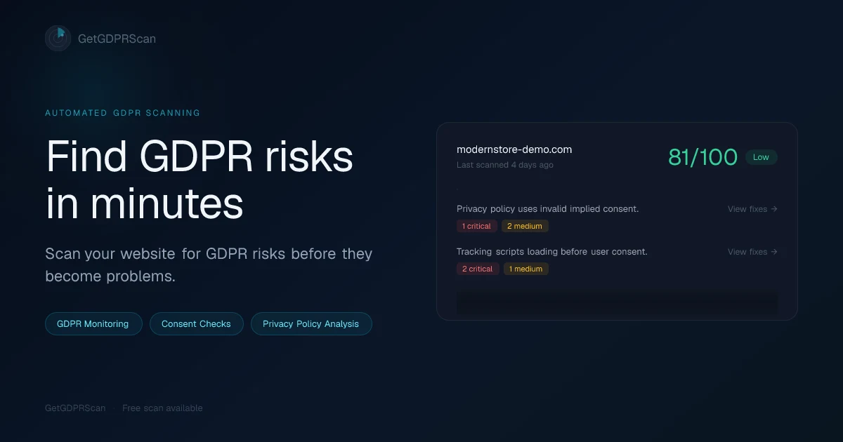 GetGDPRScan preview