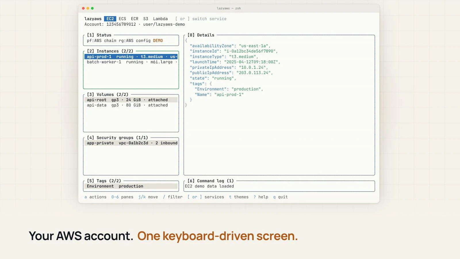 Lazy AWS screenshot 1