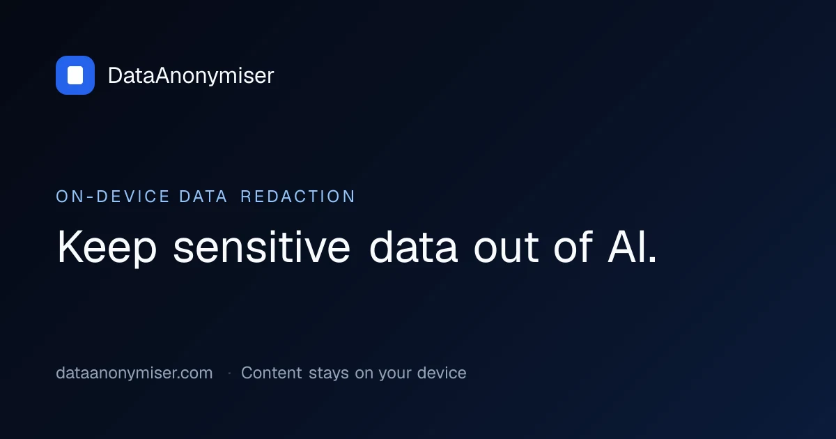 DataAnonymiser preview