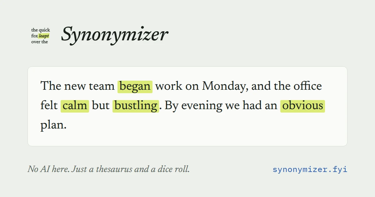 Synonymizer preview