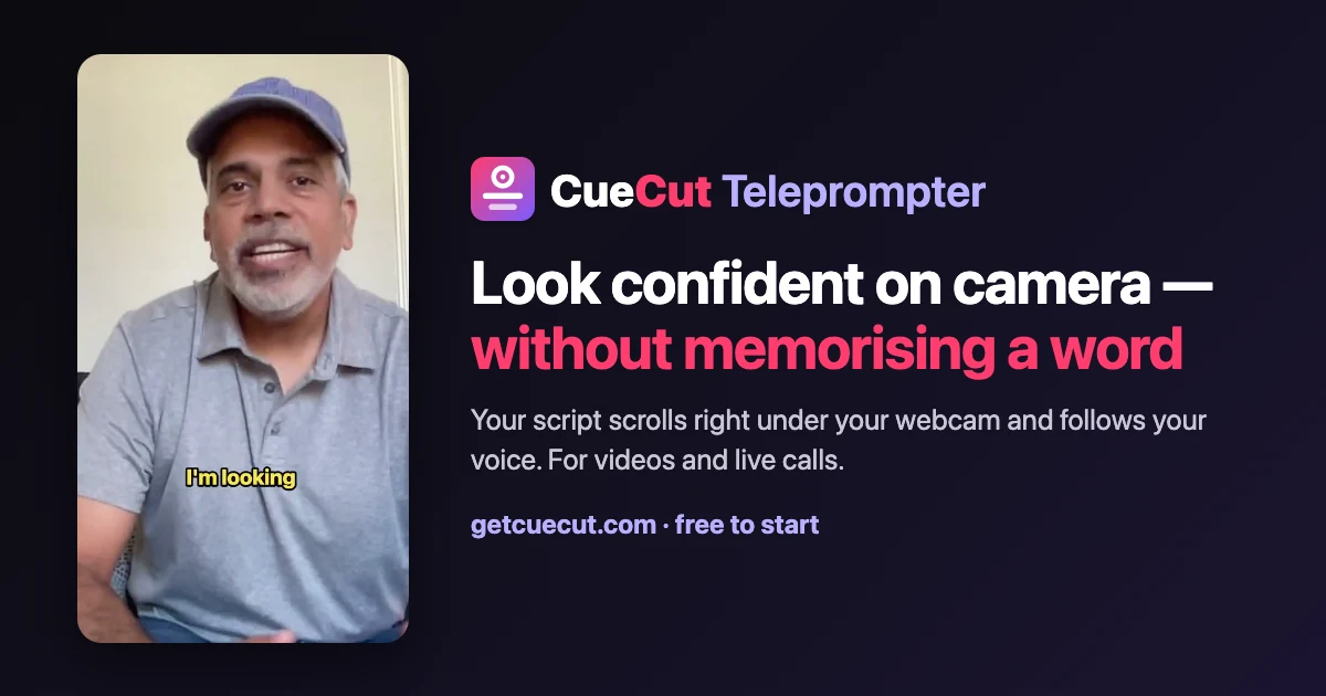 CueCut Teleprompter preview