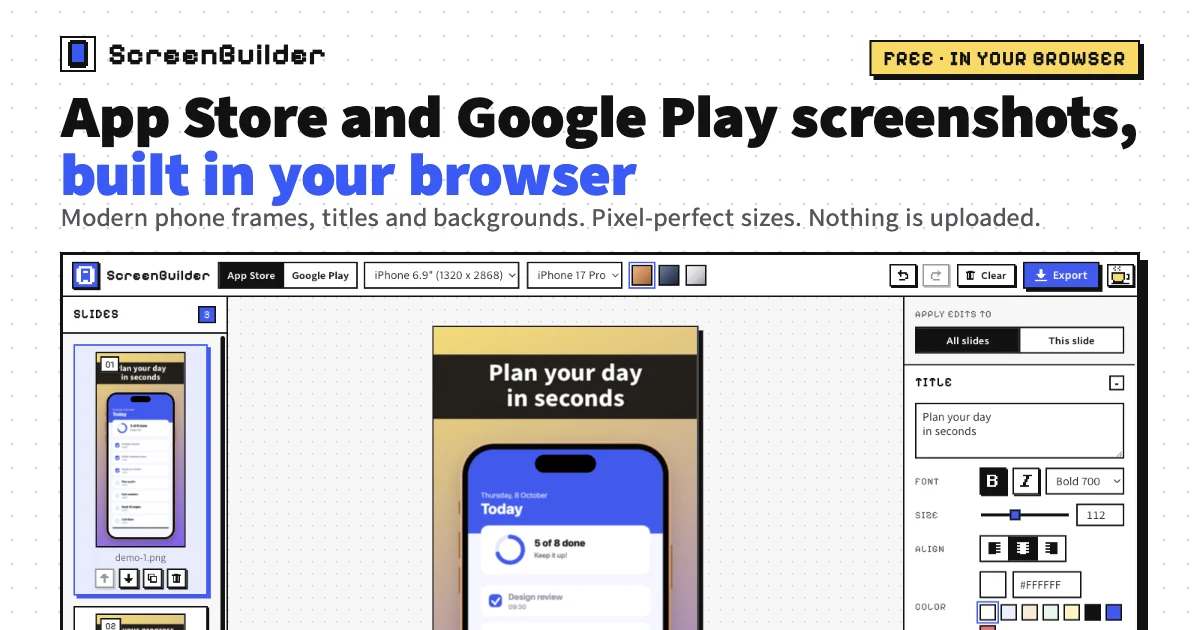 ScreenBuilder preview