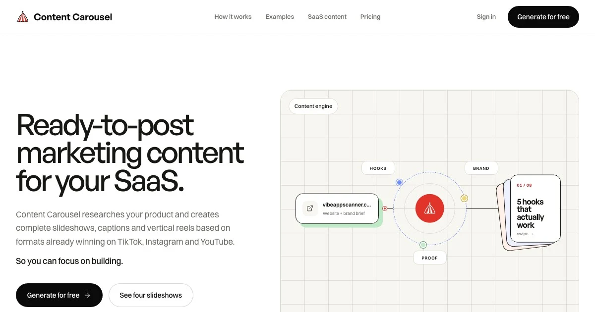 Content Carousel preview