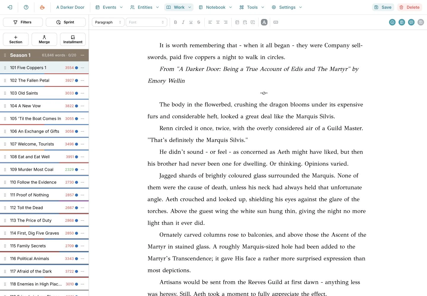 Narrathred screenshot