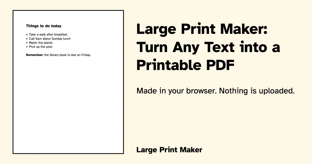 Large Print Maker preview