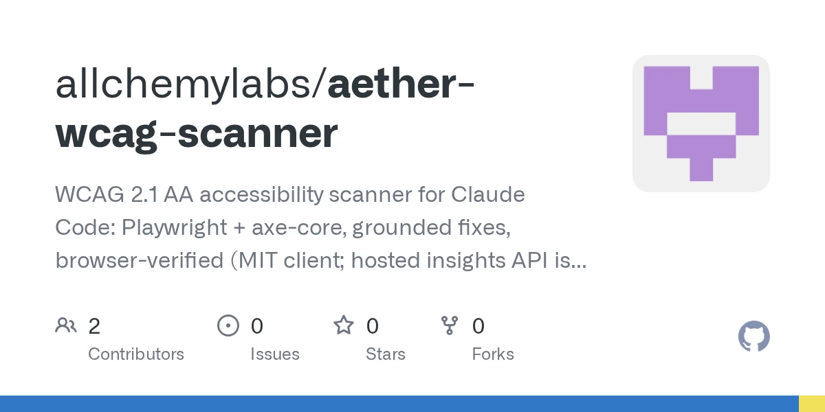 Aether WCAG Scanner preview