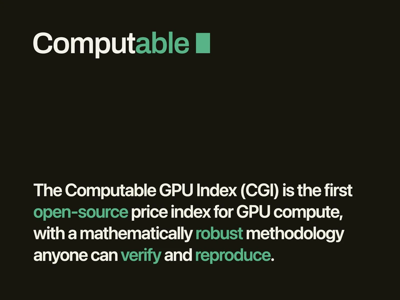 Computable GPU Index (CGI) screenshot 1