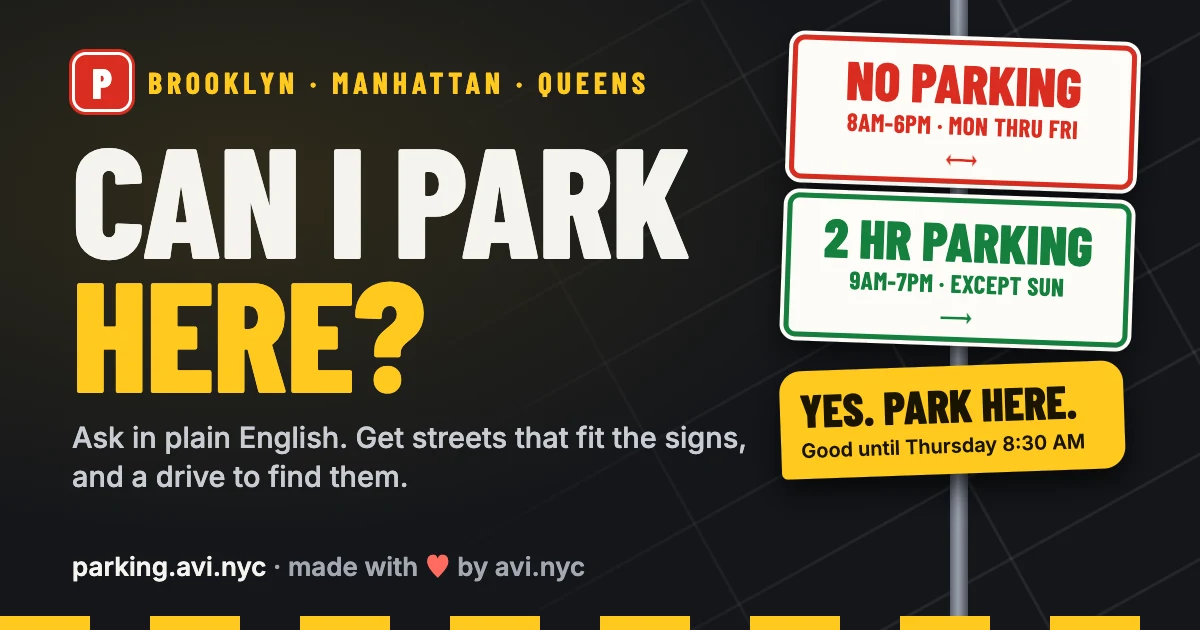 Can I Park Here? NYC street parking preview