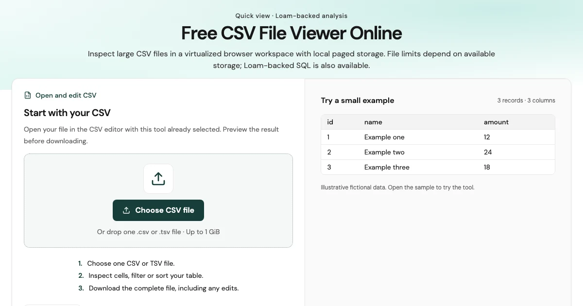 CSV File Tools preview