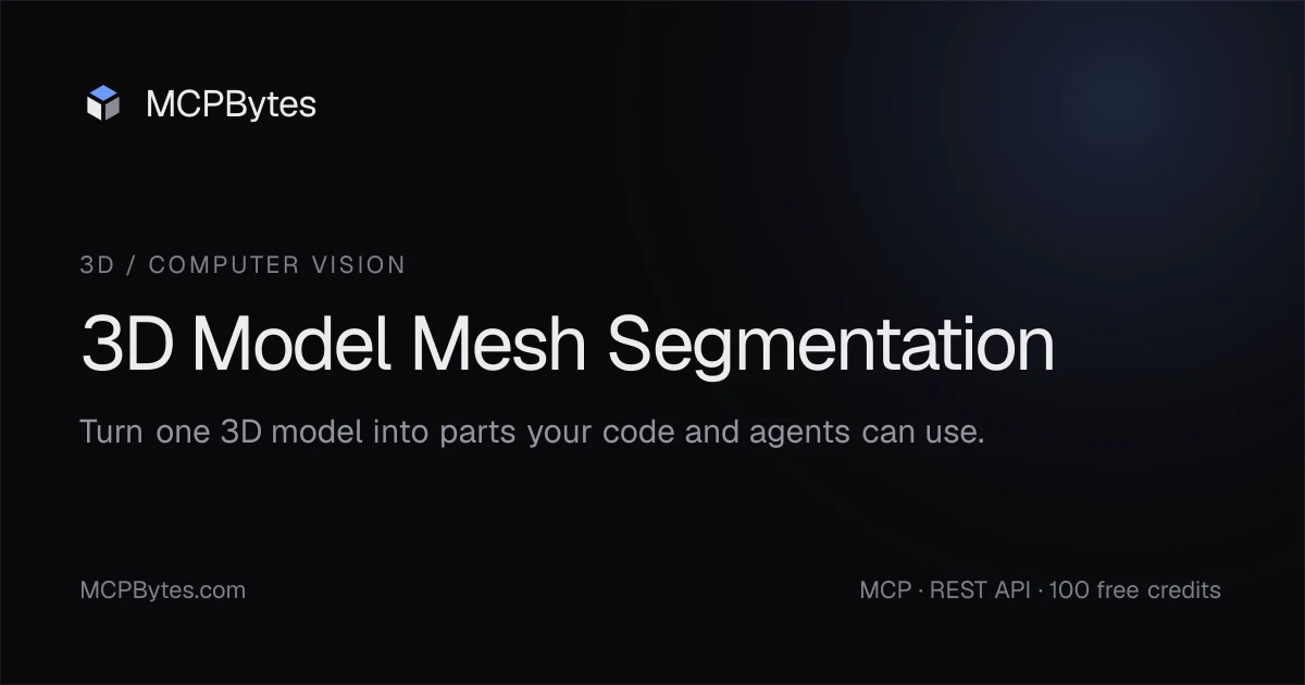 3D Model Mesh Segmentation API preview