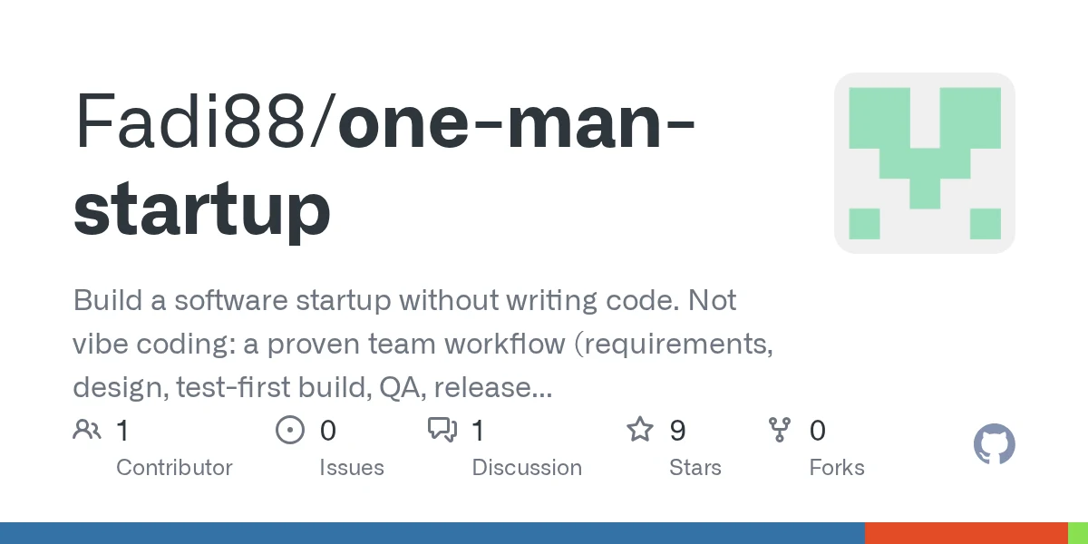 One-man startup preview