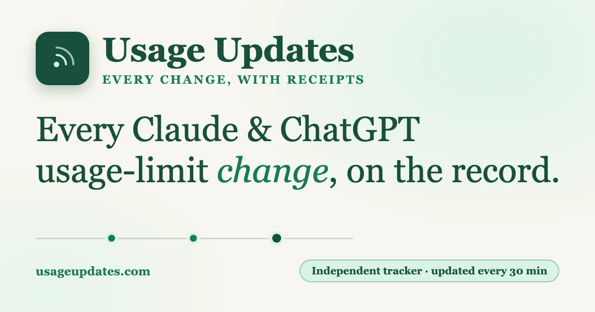 Usage Updates — Claude and ChatGPT usage limit changes preview