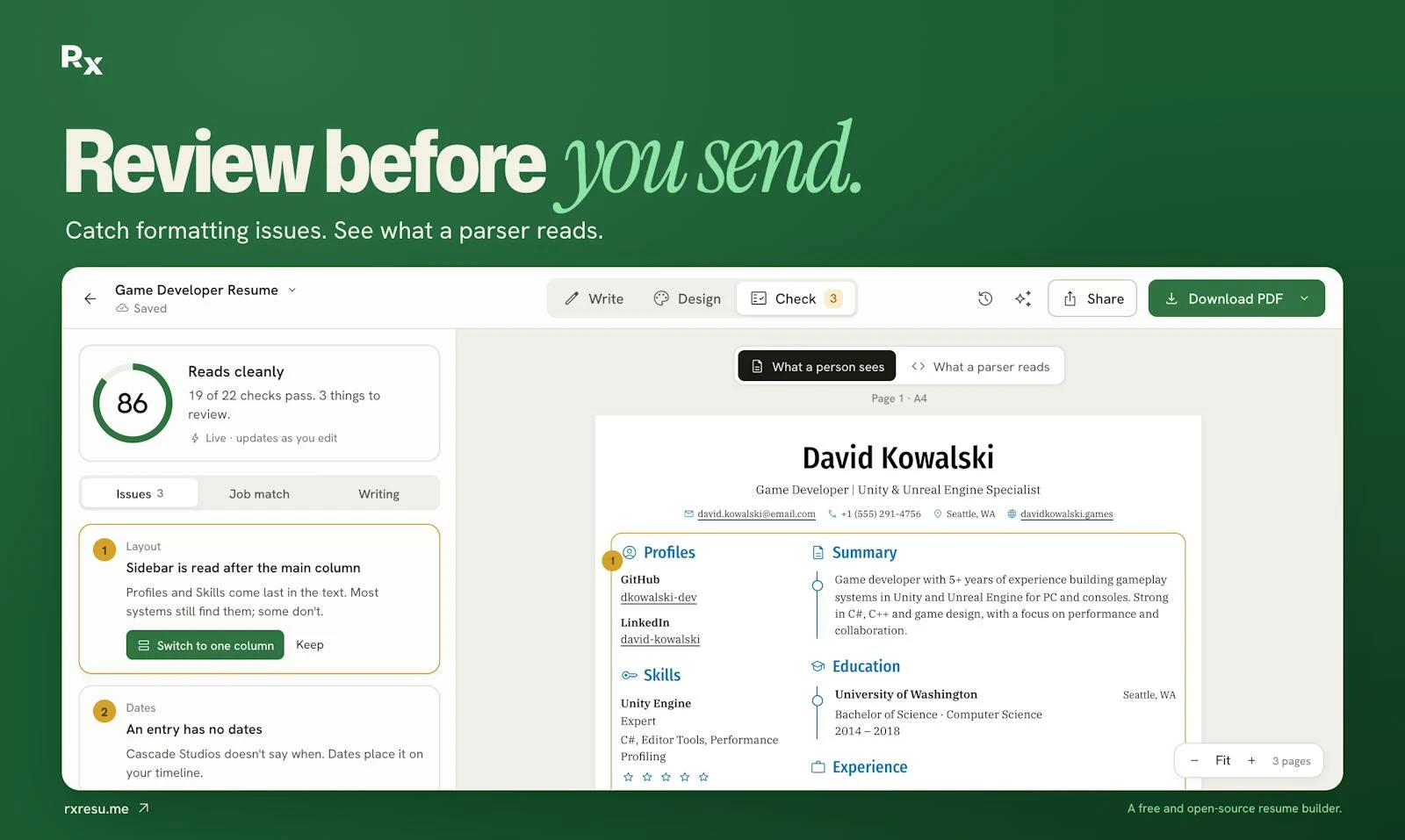 Reactive Resume v6 screenshot 4