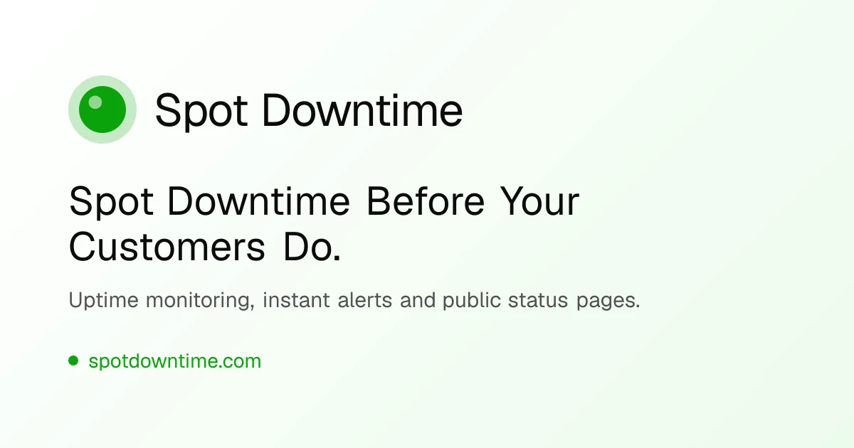 Spot Downtime preview
