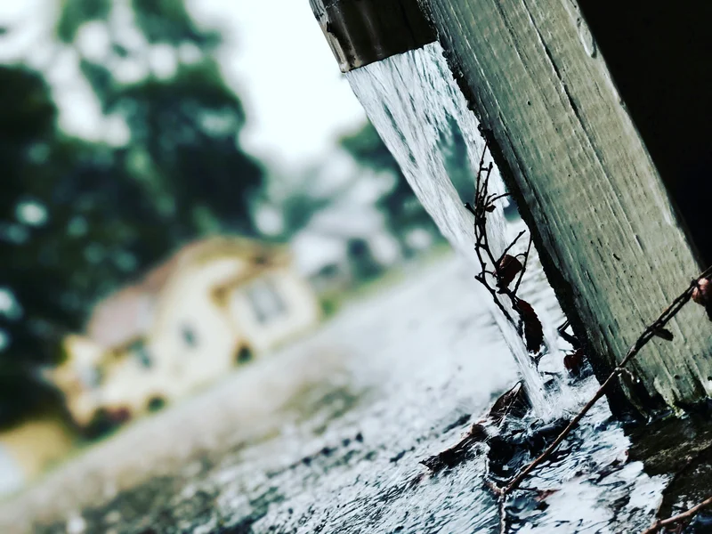 Peeling paint and rust stains