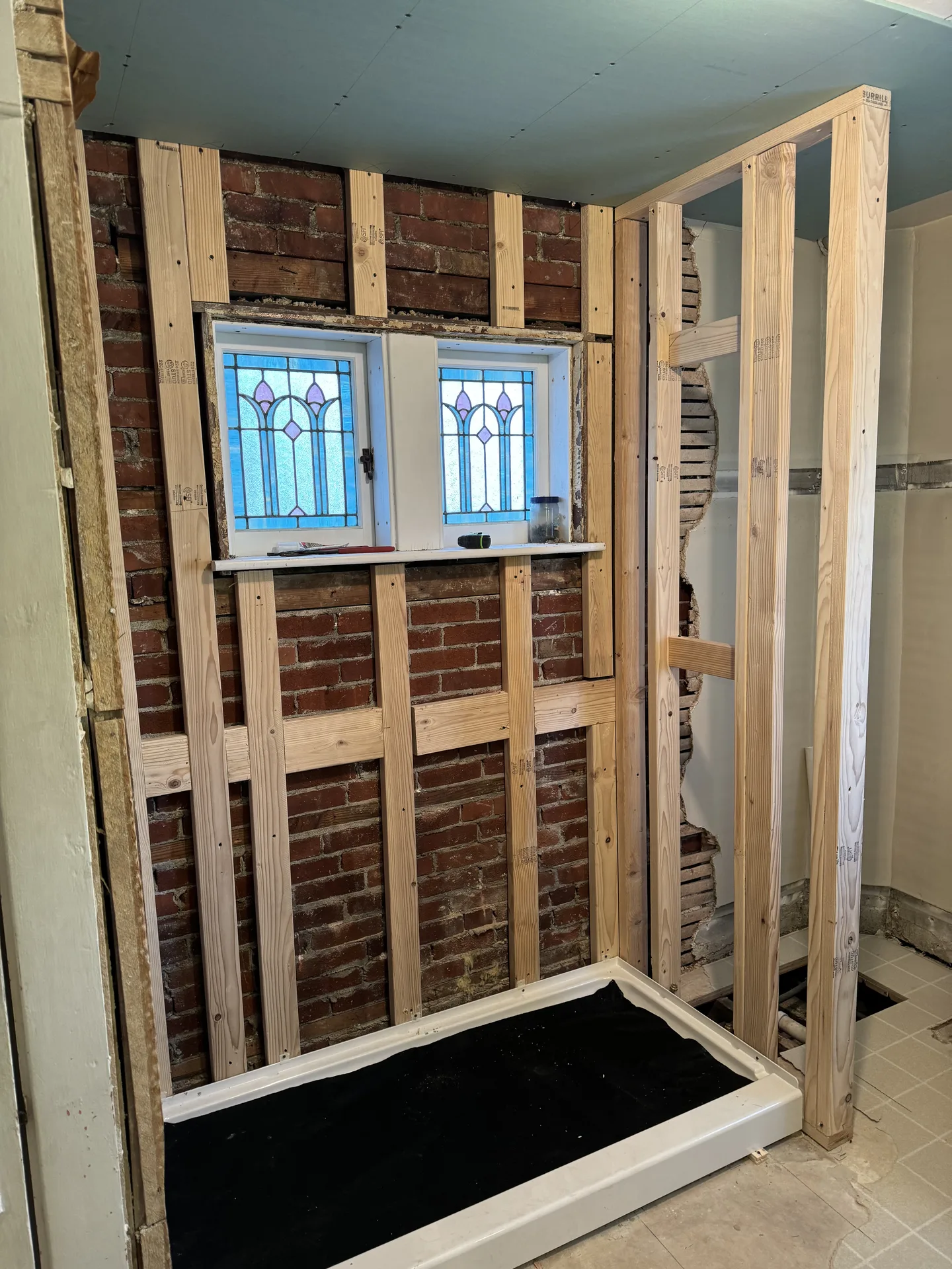 Shower rebuild at framing stage